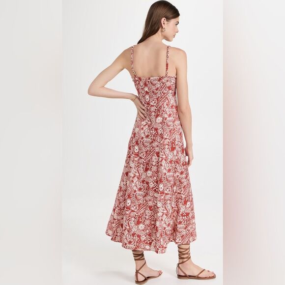 NEW Rebecca Taylor Labyrinth Slip Dress Sleeveless Side Slit Plus Size 14 - Picture 4 of 13